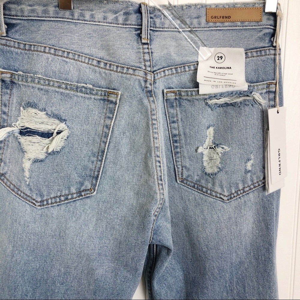 GRLFRND Karolina Hi Waisted Distressed Jeans - Picture 5 of 8